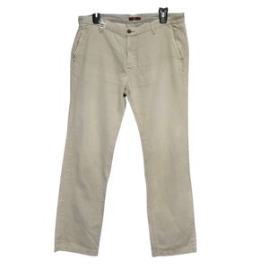 7 For All Mankind Beige Straight Cut Pants Mens  Size US 38